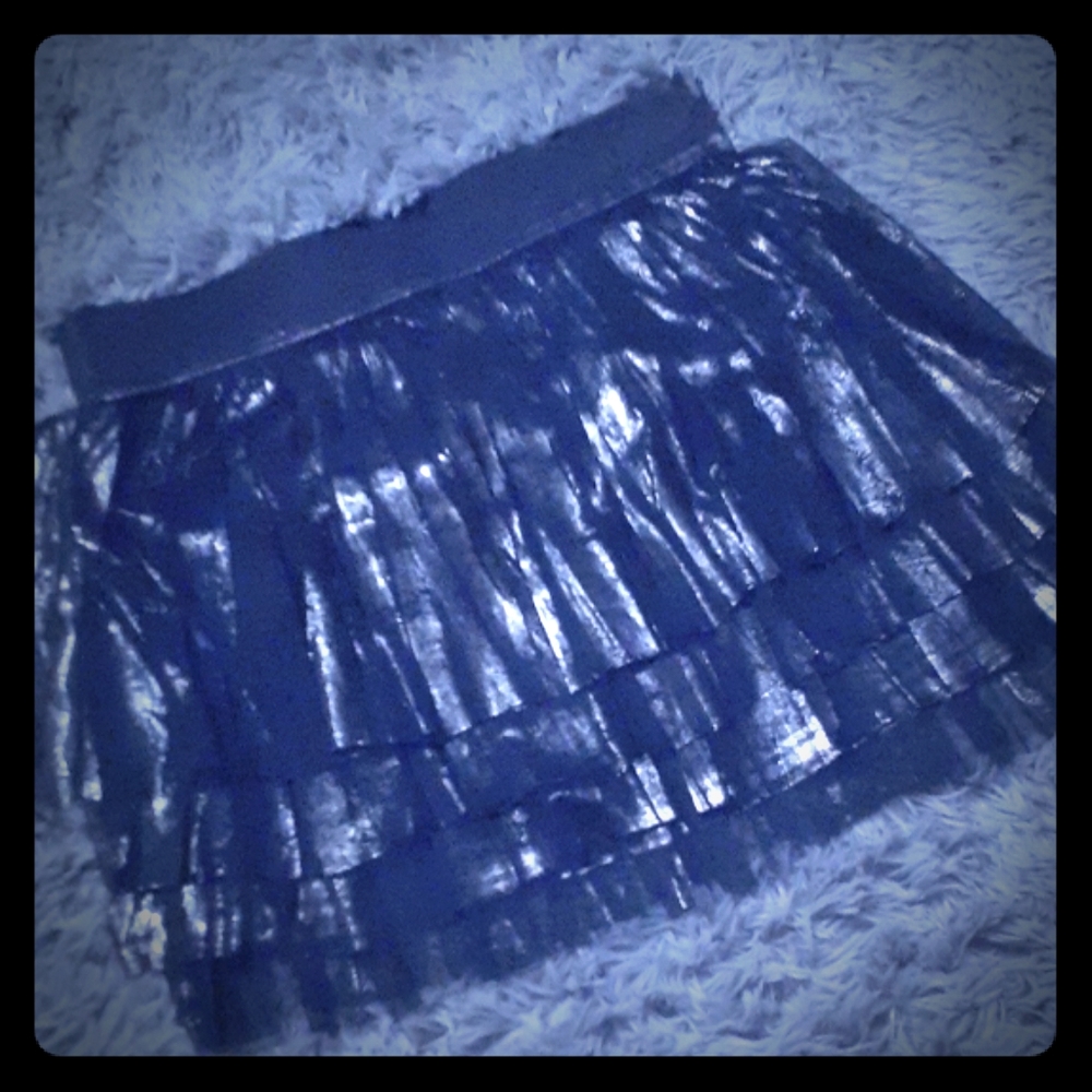 NWOT silver and black formal skirt